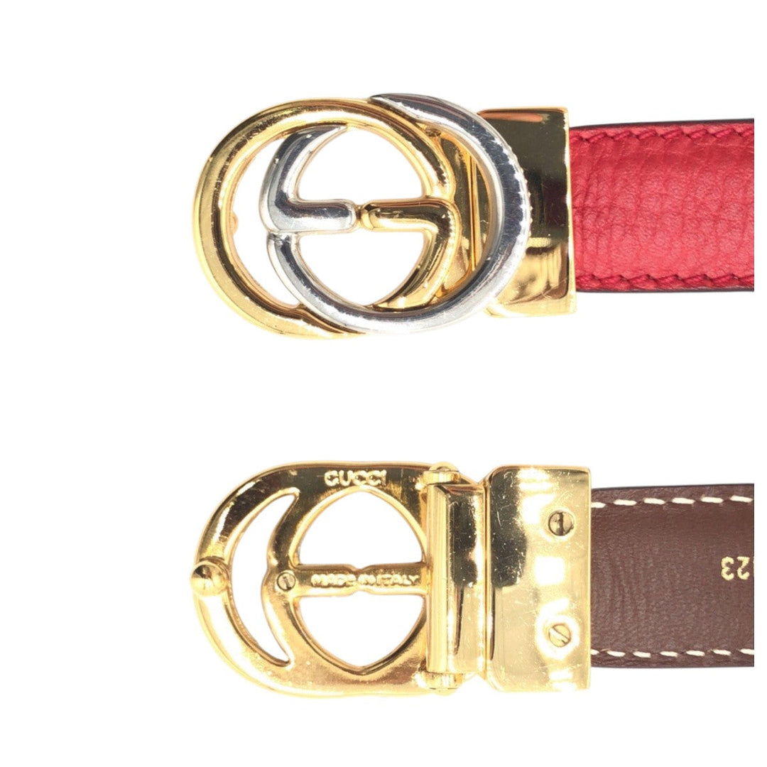 GUCCI belt leather Red GG logo