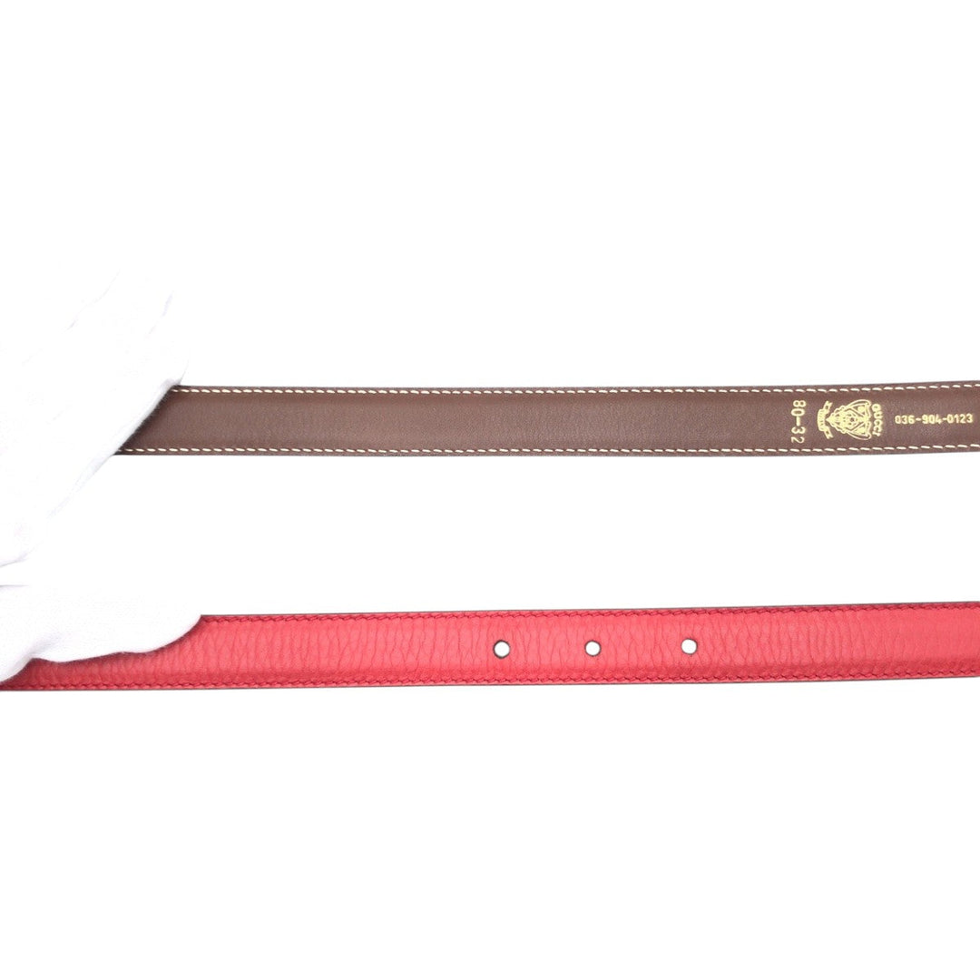 GUCCI belt leather Red GG logo