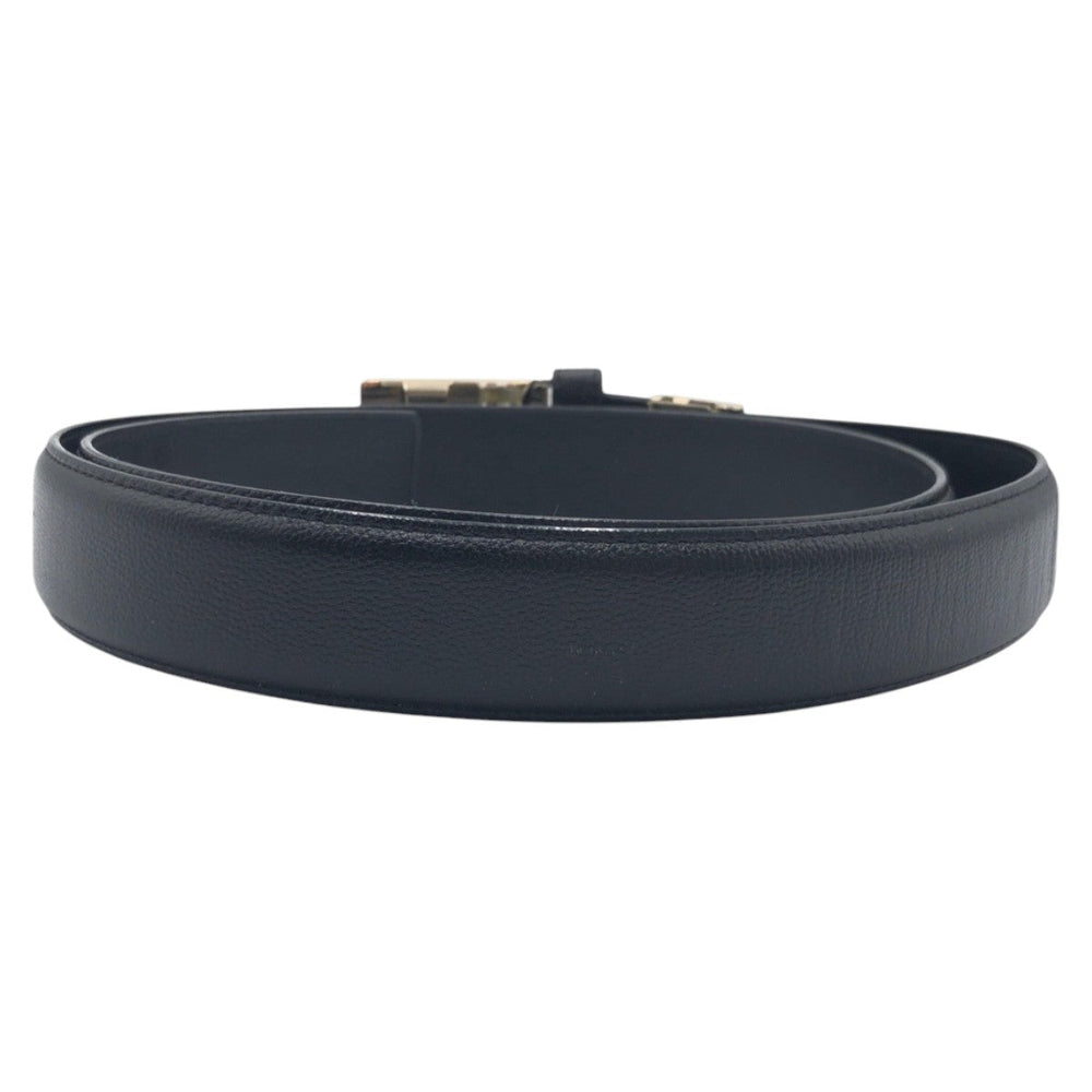 Yves Saint Laurent belt leather Black Silver YSL