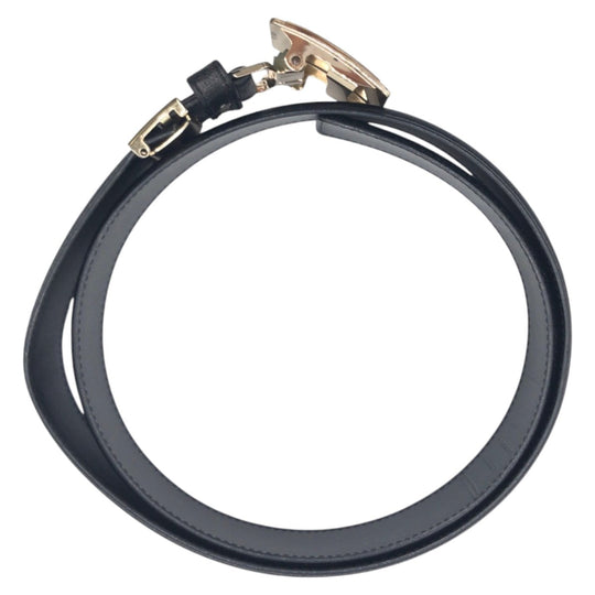 Yves Saint Laurent belt leather Black Silver YSL
