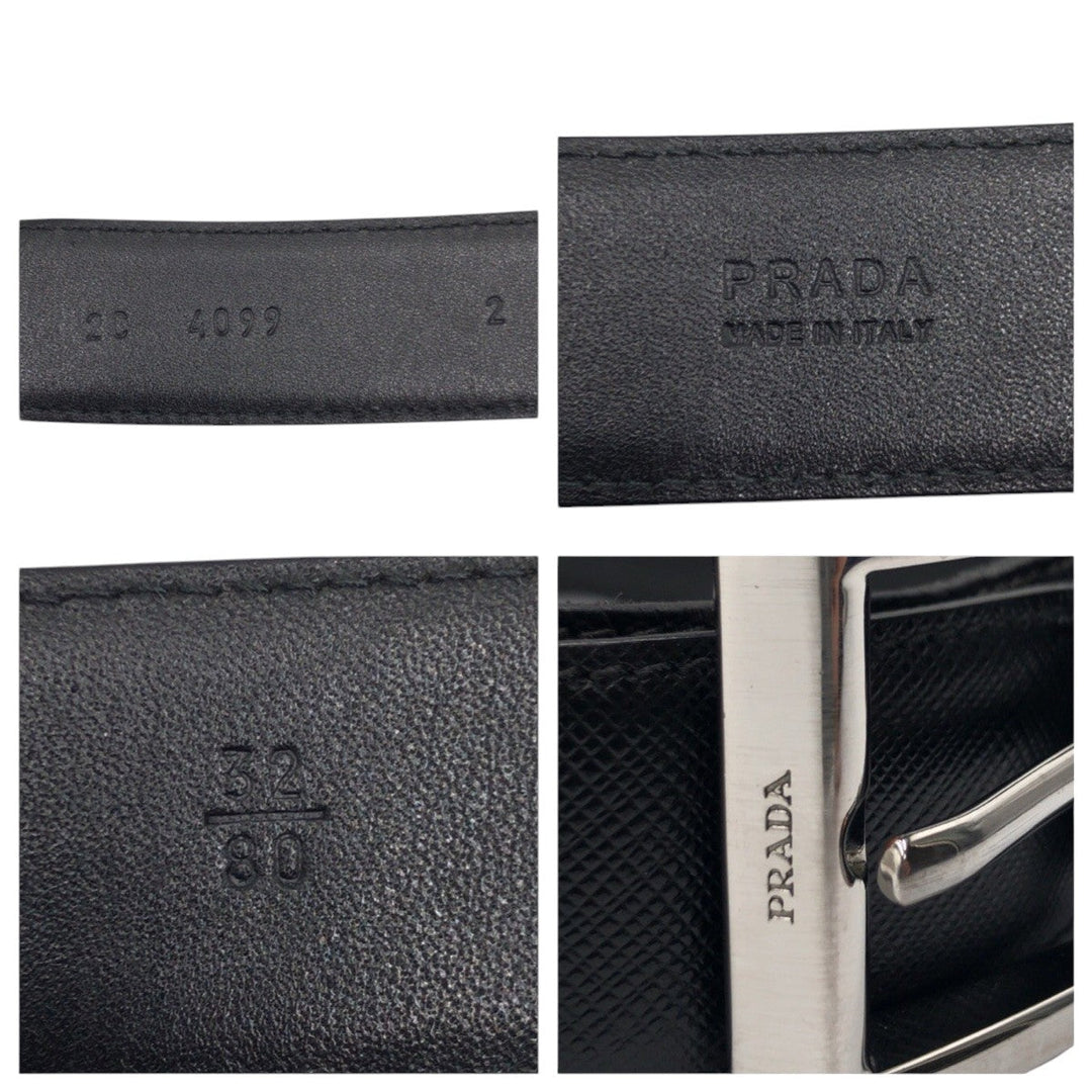 PRADA belt 2C 4099 leather black 32|80