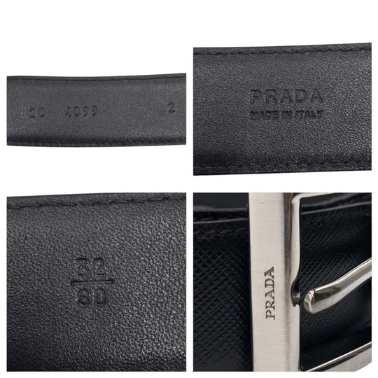 PRADA belt 2C 4099 leather black 32|80