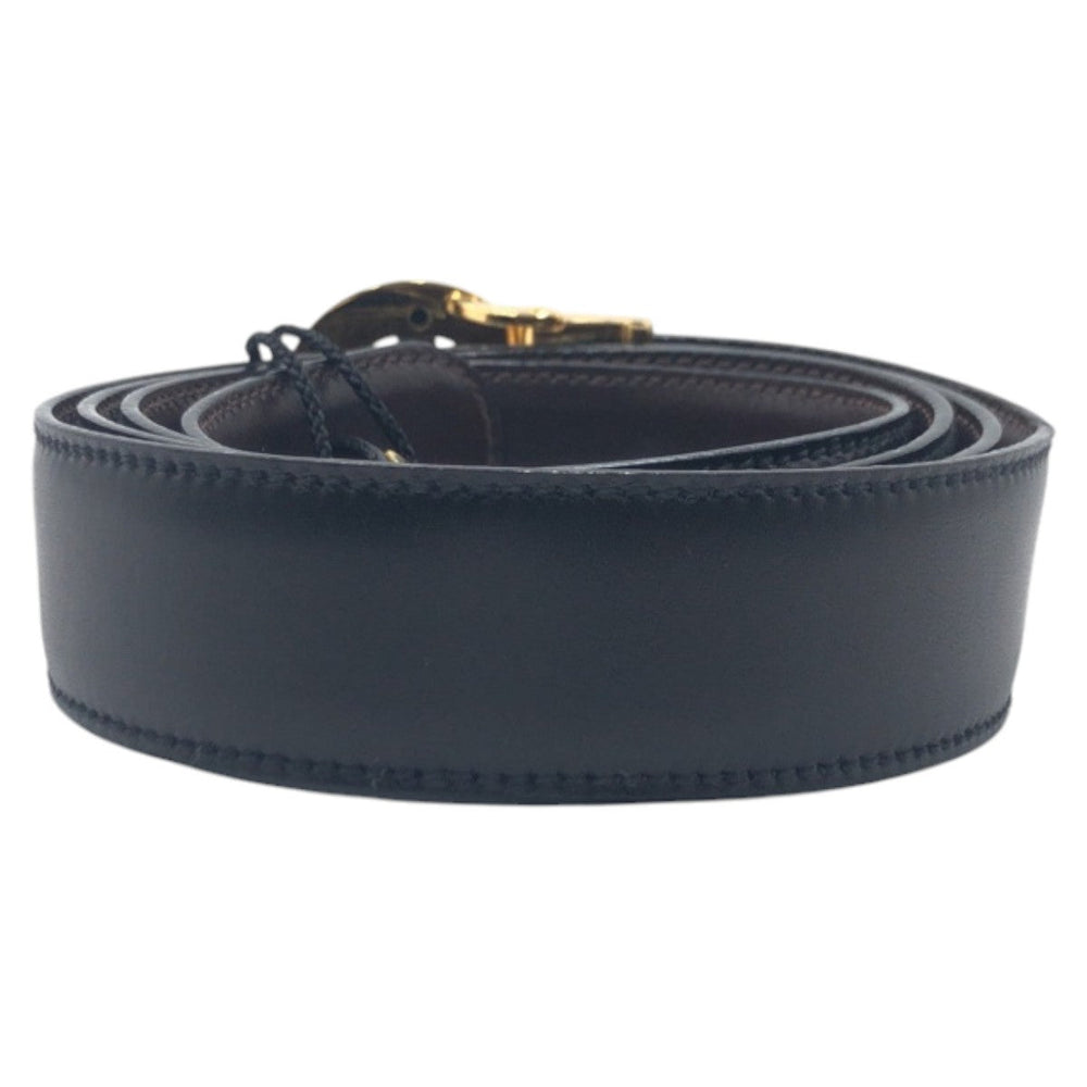 Dunhill belt leather black black gold