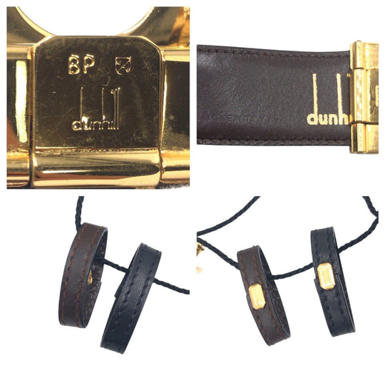 Dunhill belt leather black black gold