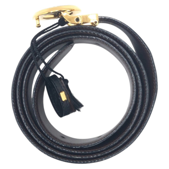 Dunhill belt leather black black gold