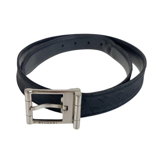 BVLGARI belt canvas black Logo mania