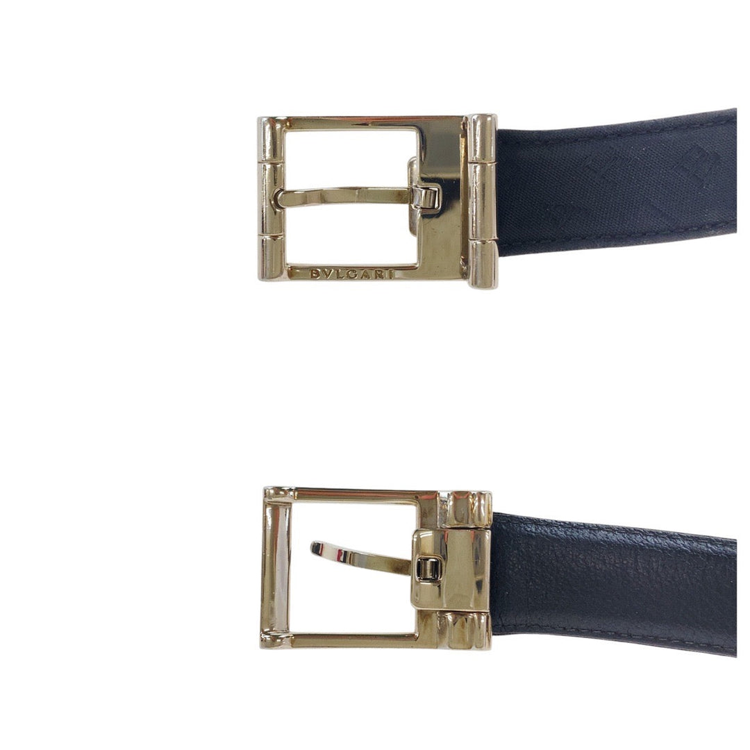 BVLGARI belt canvas black Logo mania