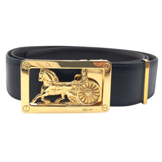 CELINE belt leather black Hose carriage