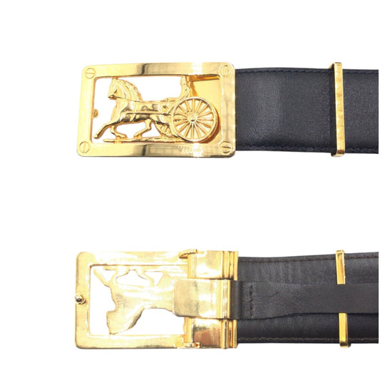 CELINE belt leather black Hose carriage