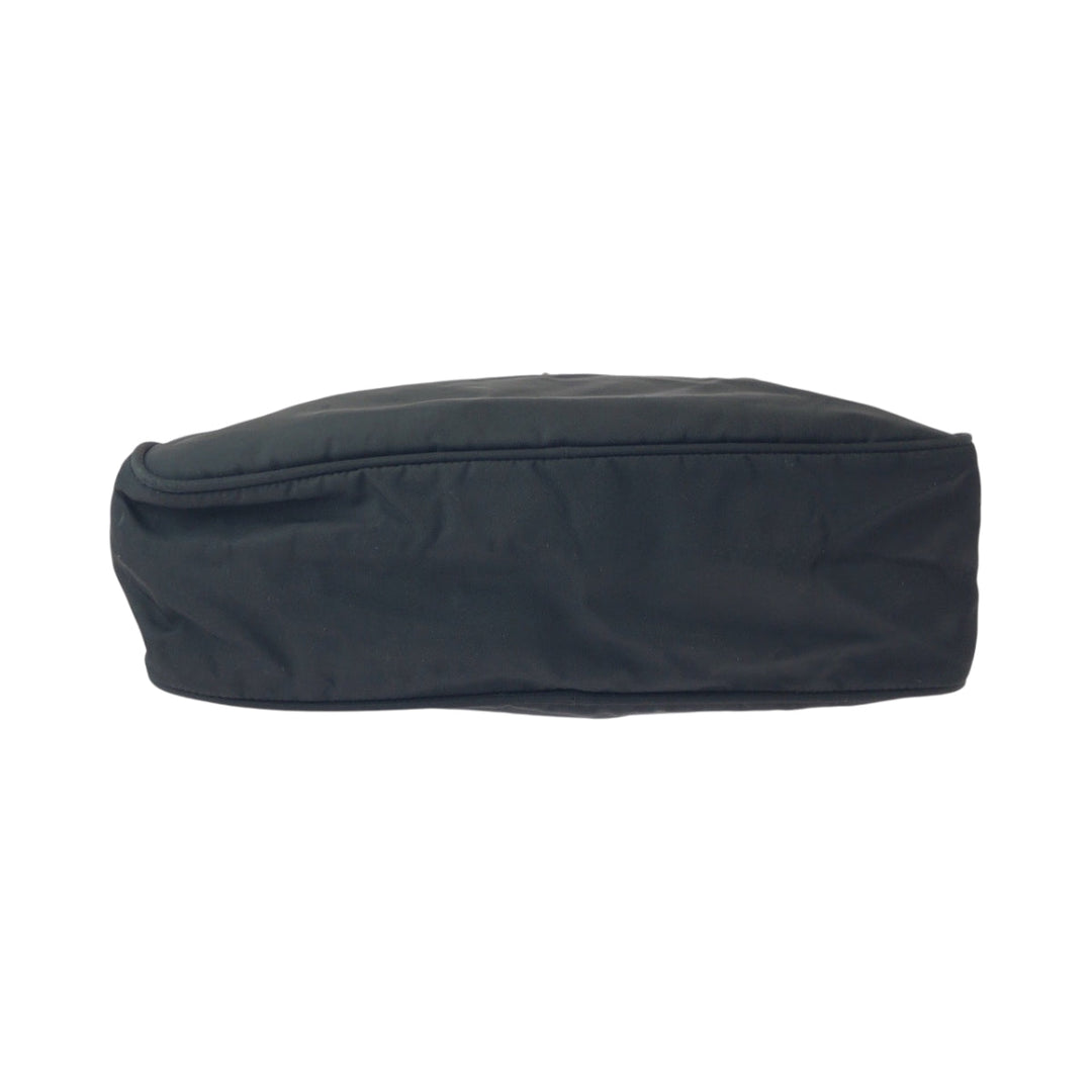 PRADA Shoulder Bag Nylon Black SilverMetal Test Triangle With logo