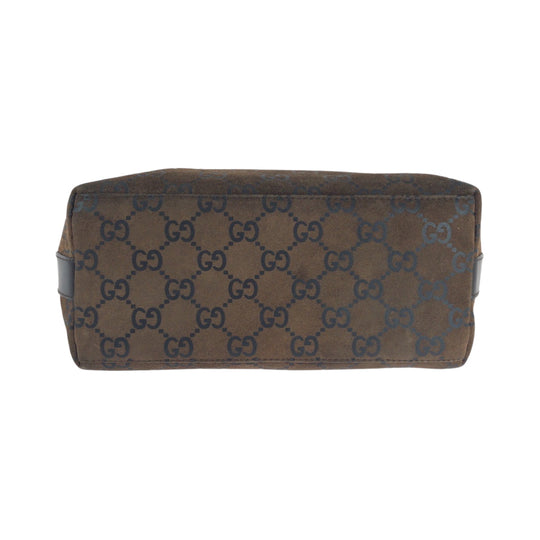 GUCCI Shoulder Bag 000 0602 Suede Brown Silver Metal One Shoulder Bag Women Used Authentic