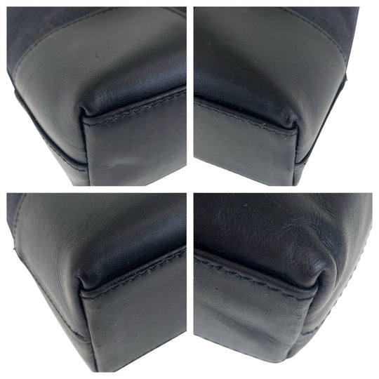 GUCCI Shoulder Bag 001 4231 GG canvas, leather Black GoldMetal Women Used Authentic