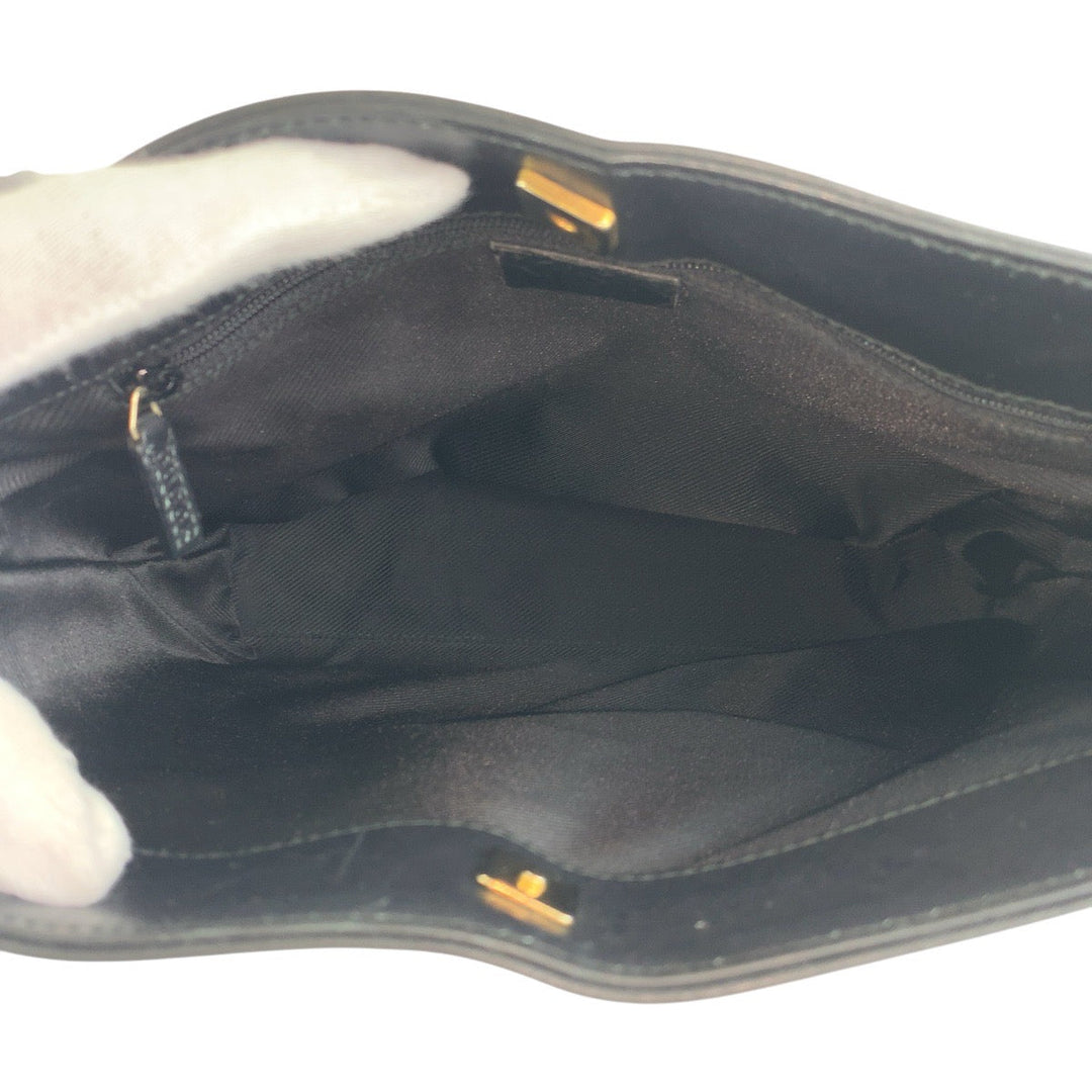 GUCCI Shoulder Bag 001 4231 GG canvas, leather Black GoldMetal Women Used Authentic