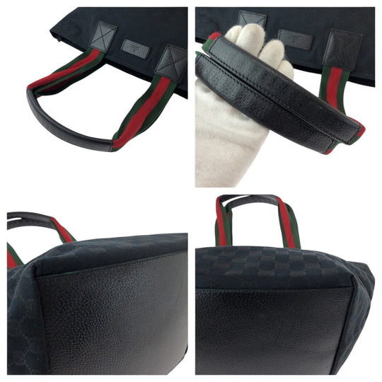 GUCCI Tote Bag 131230 GG canvas black Sherry line