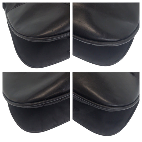 PRADA Shoulder Bag Nylon Black SilverMetal Shoulder Bag Messenger bag Test Triangle With logo Women Used Authentic