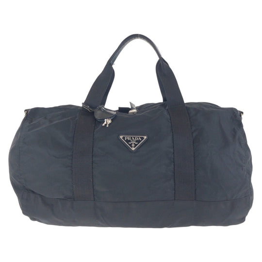 PRADA Boston Duffel bag Nylon black Test Triangle With logo