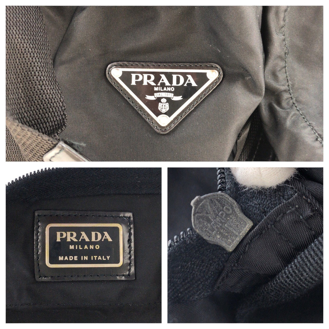 PRADA Boston Duffel bag Nylon black Test Triangle With logo