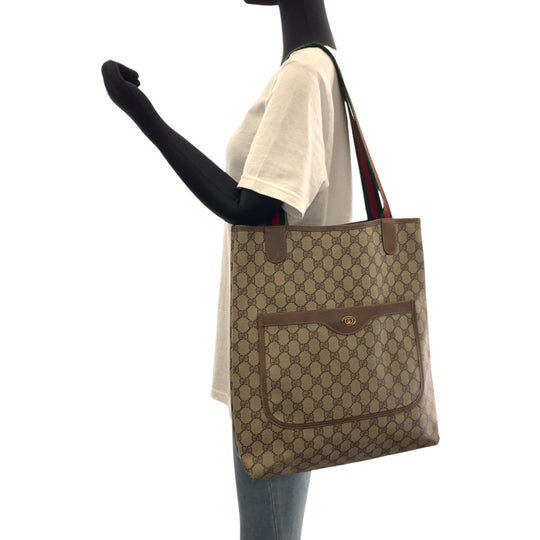GUCCI Tote Bag 39 02 003 GG Supreme Canvas beige Old Gucci Shelly Line