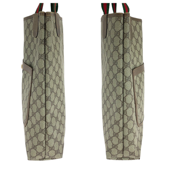 GUCCI Tote Bag 39 02 003 GG Supreme Canvas beige Old Gucci Shelly Line
