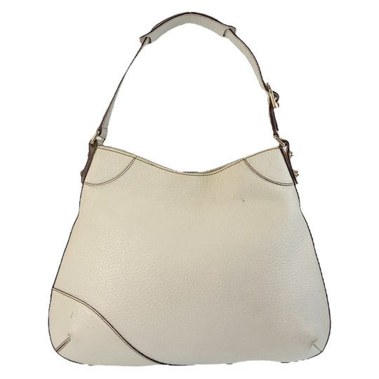 GUCCI Shoulder Bag 137388 leather White GoldMetal Horsebit Women Used Authentic