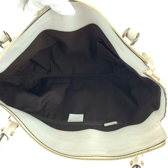 GUCCI Tote Bag 189831 GG canvas Beige White Gold Metal Abbey
