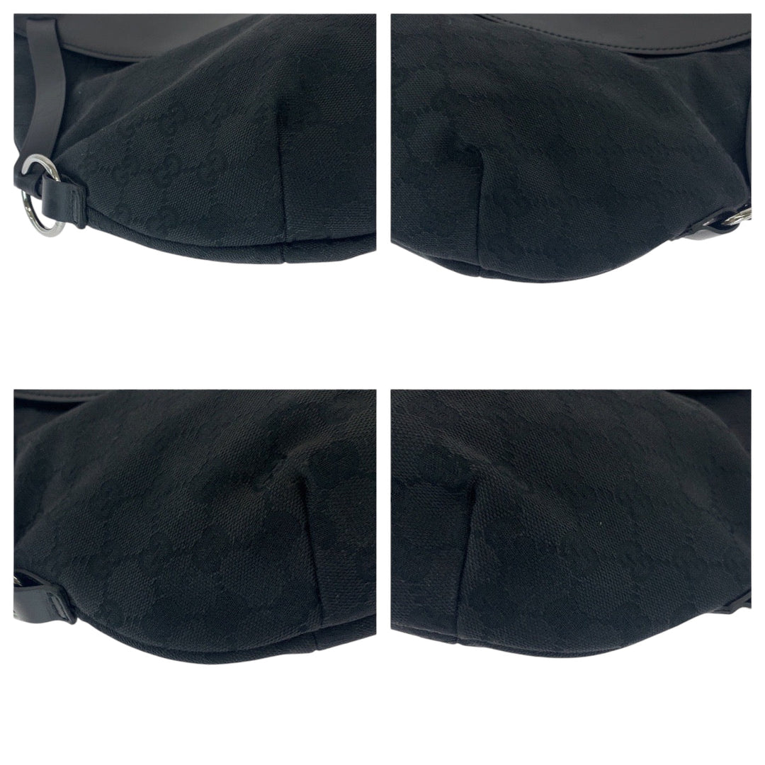 GUCCI Shoulder Bag 106250 GG canvas Black SilverMetal