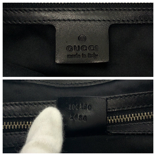 GUCCI Shoulder Bag 106250 GG canvas Black SilverMetal