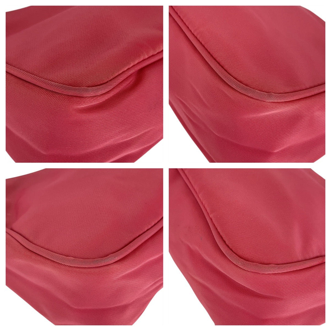 PRADA Handbag Nylon pink Handbag accessory pouch Test Triangle With logo Women Used Authentic