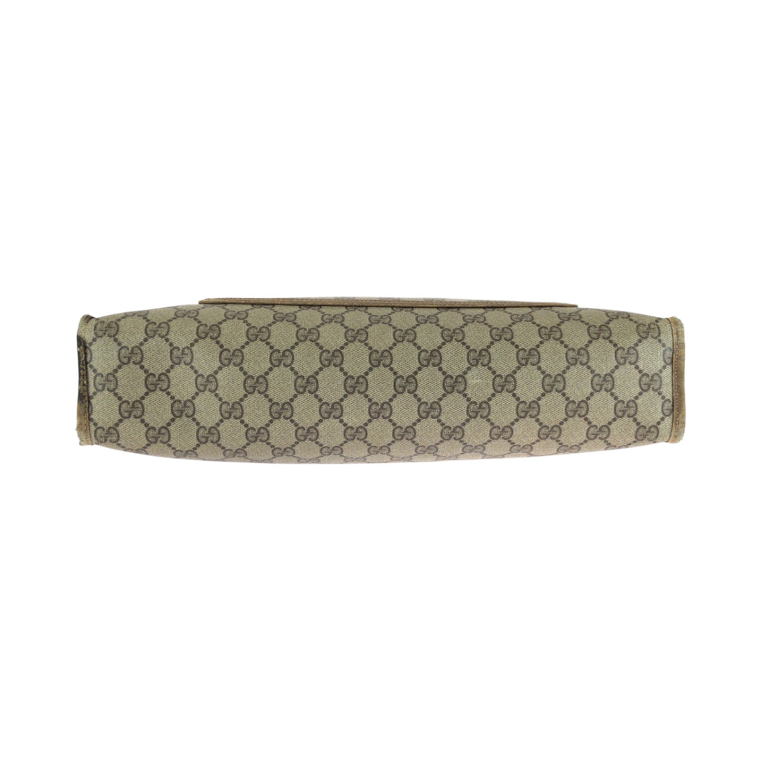 GUCCI Tote Bag 89 02 997 GG Supreme Canvas Brown Beige Gold Metal Tote Bag Shoulder Bag Old Gucci Shelly Line Women Used Authentic
