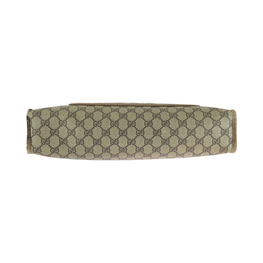 GUCCI Tote Bag 89 02 997 GG Supreme Canvas Brown Beige Gold Metal Tote Bag Shoulder Bag Old Gucci Shelly Line Women Used Authentic