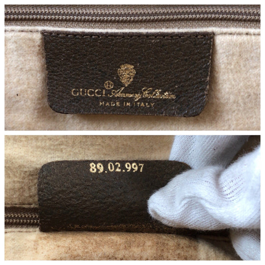 GUCCI Tote Bag 89 02 997 GG Supreme Canvas Brown Beige Gold Metal Tote Bag Shoulder Bag Old Gucci Shelly Line Women Used Authentic