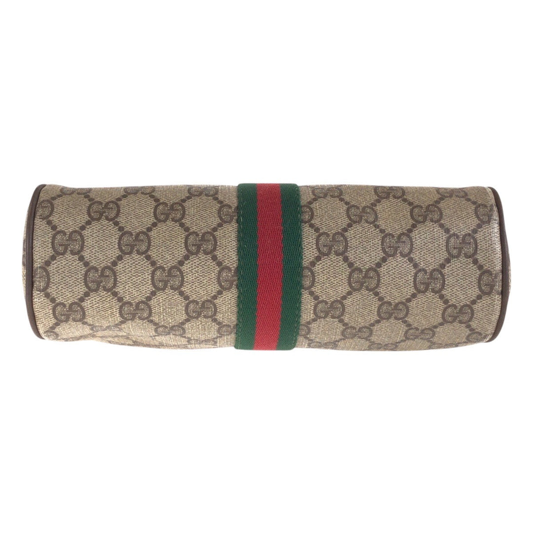 GUCCI Shoulder Bag 68 02 004 GG Supreme canvas, leather Brown Beige Gold Metal Crossbody Shoulder Bag Old Gucci Shelly Line Women Used Authentic