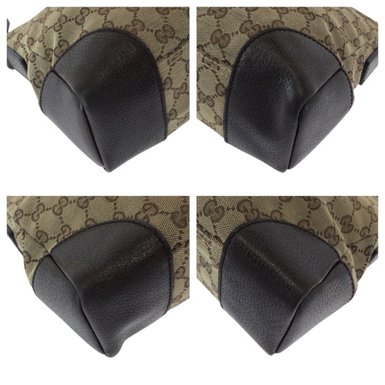 GUCCI Shoulder Bag 114273 GG canvas Beige Brown SilverMetal Shoulder Bag pochette Women Used Authentic