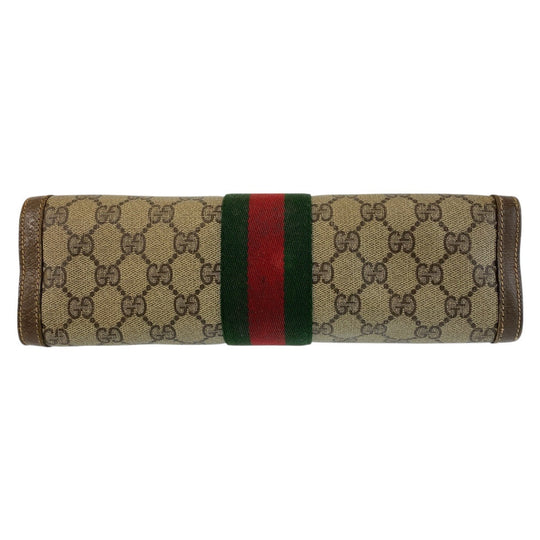 GUCCI Clutch bag 89 01 002 GG Supreme canvas, leather beige Clutch bag business bag Sherry Line Old Gucci Women Used Authentic