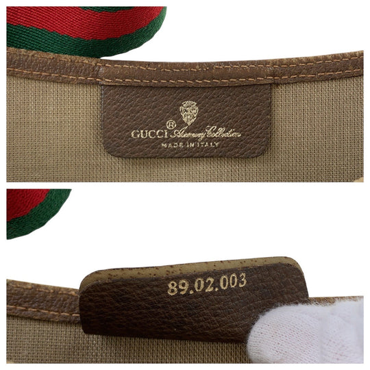 GUCCI Tote Bag 89 02 003 GG Supreme canvas, leather Brown Tote Bag Shoulder Bag Old Gucci Shelly Line Interlocking Women Used Authentic