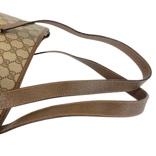 GUCCI Tote Bag 39 02 091 GG Supreme canvas, leather Beige Brown Gold Metal Tote Bag Shoulder Bag Sherry Line Old Gucci Women Used Authentic