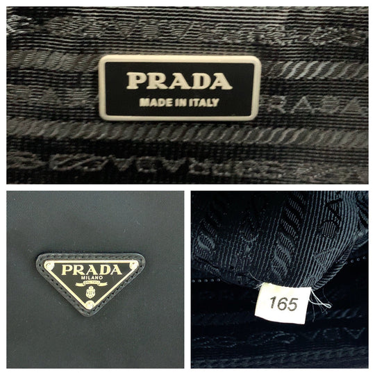 PRADA Shoulder Bag BT0643 Nylon Black SilverMetal Shoulder Bag Messenger bag Test Triangle With logo mens Used Authentic