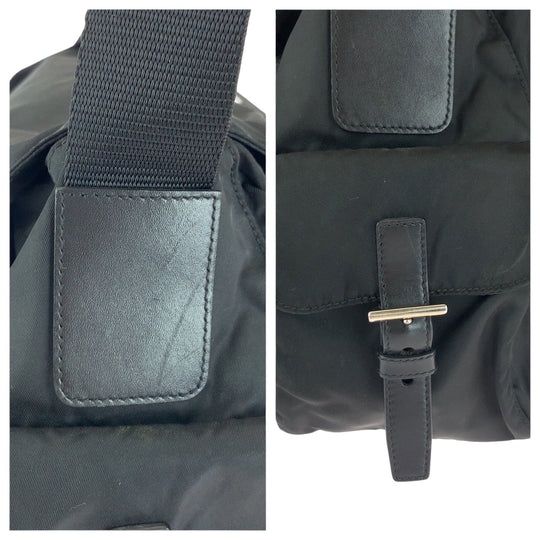 PRADA Shoulder Bag BT0643 Nylon Black SilverMetal Shoulder Bag Messenger bag Test Triangle With logo mens Used Authentic