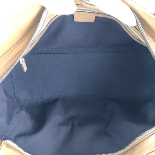 GUCCI Tote Bag 121551 leather Brown Gold Metal Interlocking G blondie studs