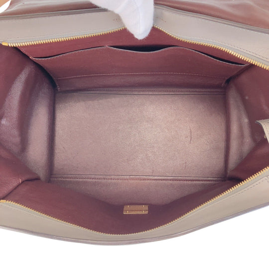 CELINE Handbag leather gray Embossing Trapeze Medium