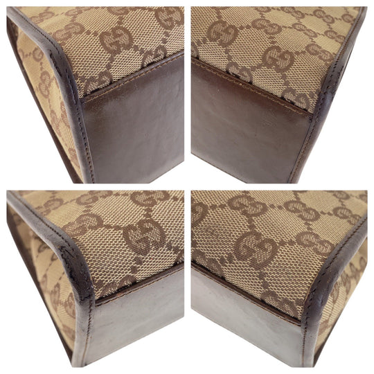 GUCCI Shoulder Bag 002 1067 GG canvas Beige Brown SilverMetal Jackie