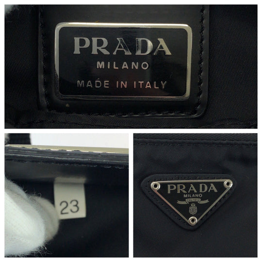 PRADA Shoulder Bag BT7372 Nylon black Test Triangle With logo