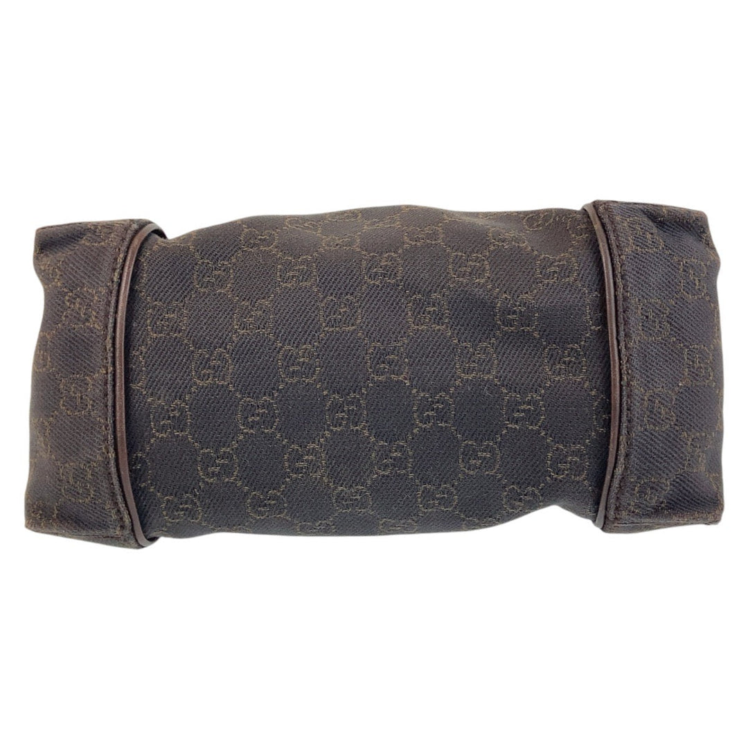 GUCCI Shoulder Bag 101333 GG canvas, leather Dark brown Shoulder Bag handbag Women Used Authentic