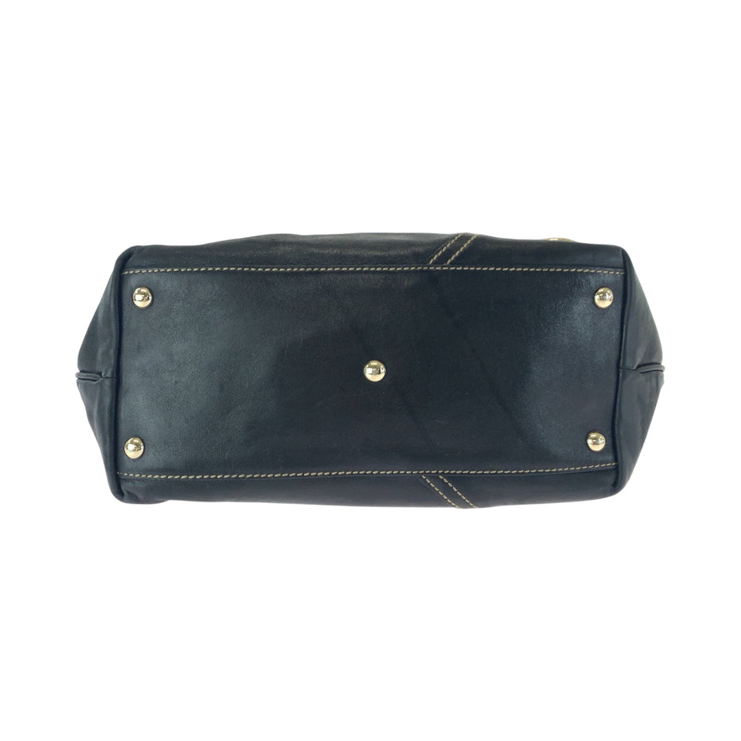 GUCCI Tote Bag 169946 leather Black GoldMetal Tote Bag Shoulder Bag Newbrit Women Used Authentic