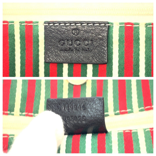 GUCCI Tote Bag 169946 leather Black GoldMetal Tote Bag Shoulder Bag Newbrit Women Used Authentic