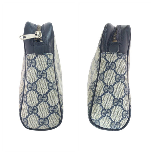 GUCCI Clutch bag GG Supreme Canvas Navy Old Gucci Shelly Line