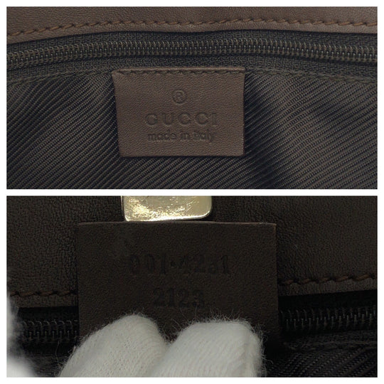 GUCCI Shoulder Bag 001 4231 GG canvas Brown One Shoulder Bag Women Used Authentic