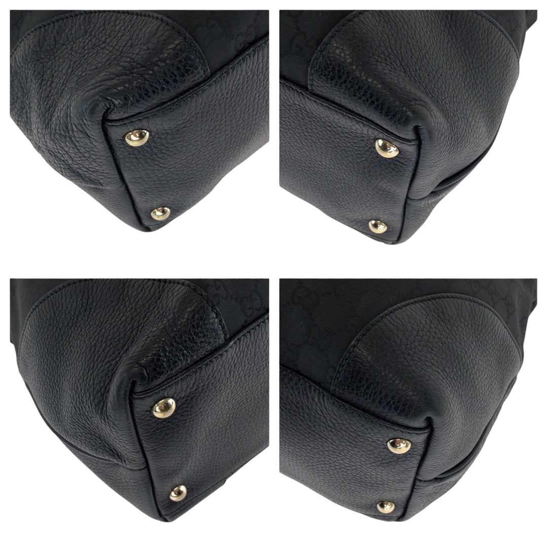 GUCCI Tote Bag 263345 Nylon black Tote Bag handbag Women Used Authentic