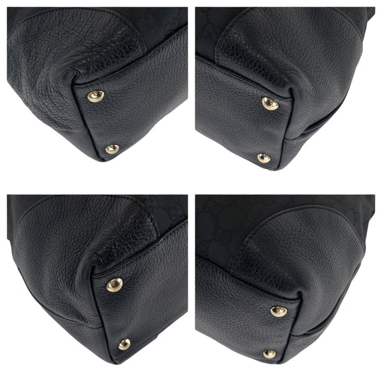 GUCCI Tote Bag 263345 Nylon black Tote Bag handbag Women Used Authentic
