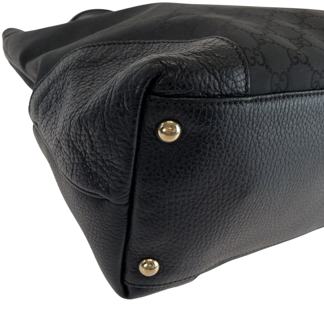 GUCCI Tote Bag 263345 Nylon black Tote Bag handbag Women Used Authentic